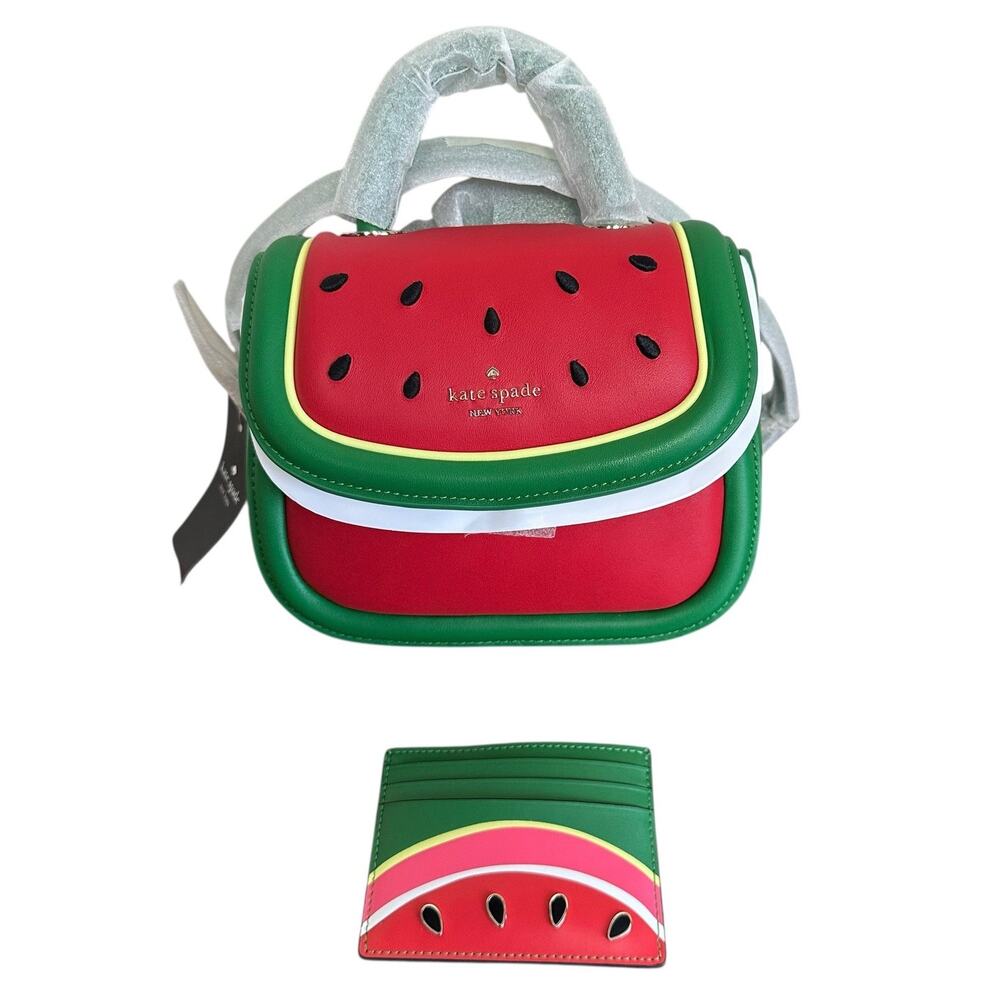 Kate Spade What A Melon Puffy Mini Top Handle Satchel Crossbody Bag + Cardholder